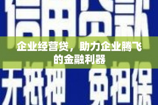 临湘企业经营贷，助力企业腾飞的金融利器