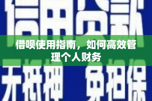 邓州借呗使用指南，如何高效管理个人财务