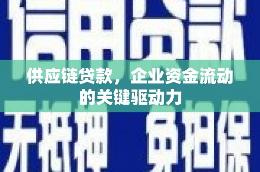 行唐供应链贷款，企业资金流动的关键驱动力