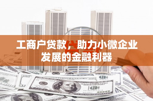 港南工商户贷款，助力小微企业发展的金融利器
