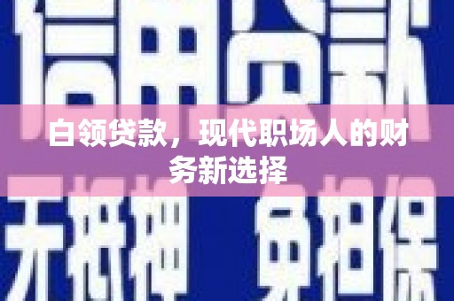 旺苍白领贷款，现代职场人的财务新选择