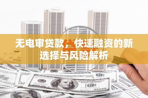 夏邑无电审贷款，快速融资的新选择与风险解析