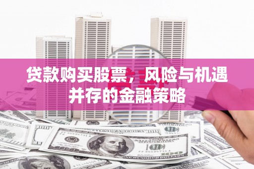 丽水贷款购买股票，风险与机遇并存的金融策略
