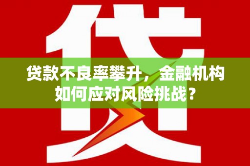 清涧贷款不良率攀升，金融机构如何应对风险挑战？