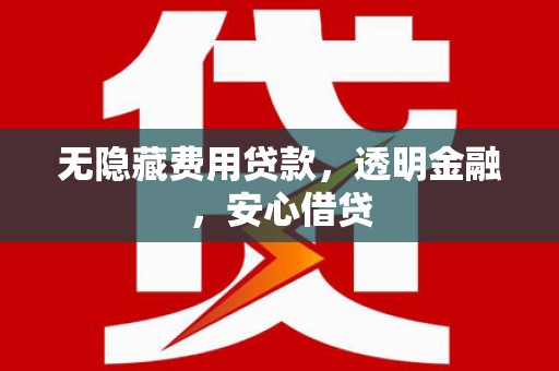 武胜无隐藏费用贷款，透明金融，安心借贷