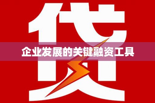 新民企业发展的关键融资工具