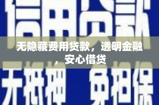 云龙无隐藏费用贷款，透明金融，安心借贷