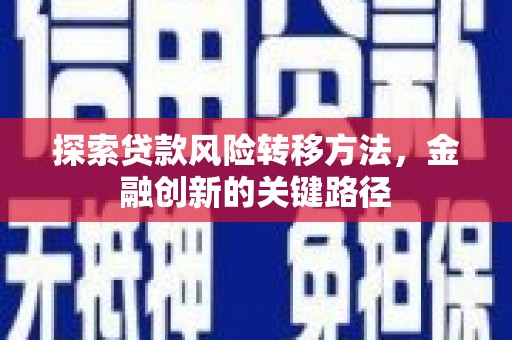 长涂探索贷款风险转移方法，金融创新的关键路径