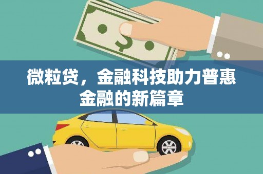肥东微粒贷，金融科技助力普惠金融的新篇章