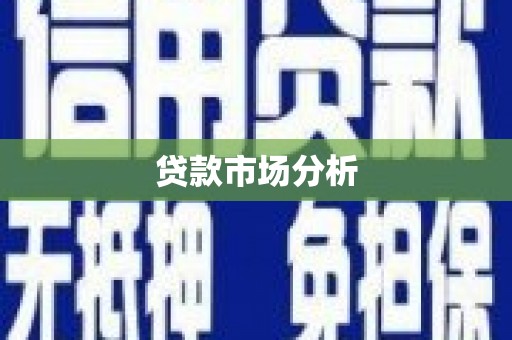 蒙城贷款市场分析