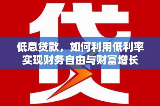 志丹低息贷款，如何利用低利率实现财务自由与财富增长